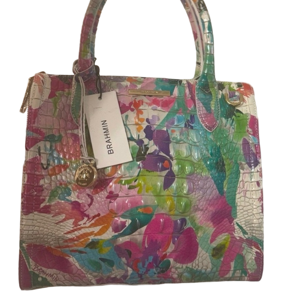 BRAHMIN 🆕 small Caroline Satchel In Daylily Melbourne